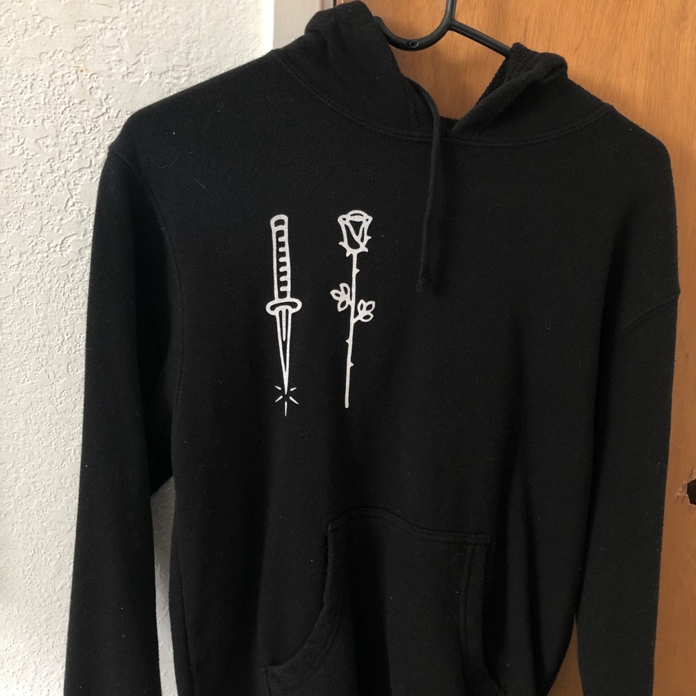 Rose and Dagger Black Hoodie
